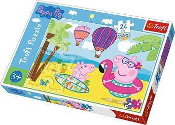 Puzzle 24 elementy Maxi - Świnka Peppa na wakacjach