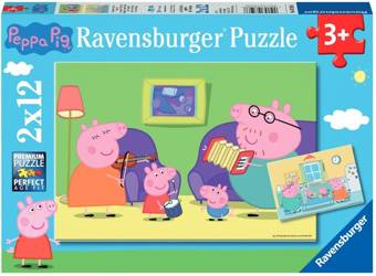 Puzzle 2x24 Świnka Peppa. Zabawa w błocie