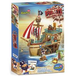 Puzzle 3D Statek piracki ze skarbem