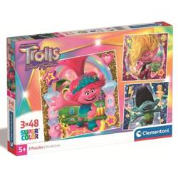 Puzzle 3x48 Super Kolor Trolls 3