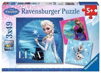 Puzzle 3x49 elementów Kraina Lodu Elsa Anna i Olaf