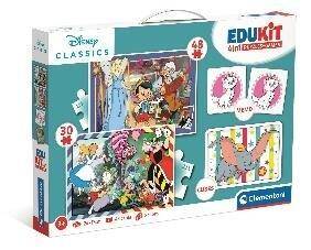 Puzzle 48 + 36 + Memo + 6 klocków Edukit Disney