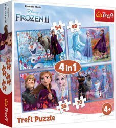 Puzzle 4w1 Kraina Lodu 2 (Frozen 2) - Podróż w nieznane