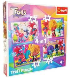 Puzzle 4w1 Przygody kolorowych Trolli TREFL