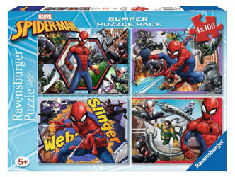 Puzzle 4x100 elementów Spider Man Bumper Pack