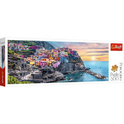 Puzzle 500 elementów Panorama Vernazza o zachodzie słońca, Włochy