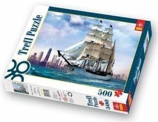 Puzzle 500 elementów, Żaglowiec na tle Chicago