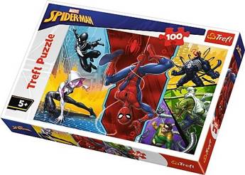 Puzzle 60 elementów - Spiderman, Do góry nogami