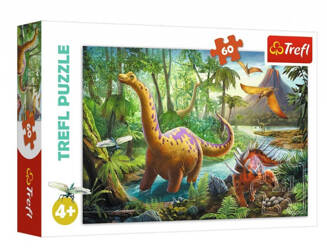 Puzzle 60 elementów - Wędrówki dinozaurów