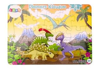 Puzzle dinozaury plansza 16el