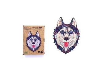 Puzzle drewniane eko 123 Śnieżny husky A3