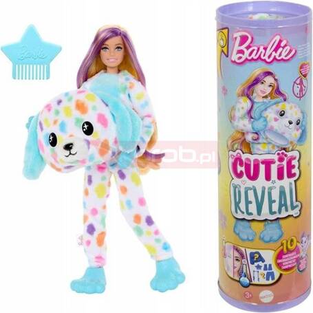 BARBIE CUTIE REVEAL KOLOROWE MARZENIA Lalka w kostiumie zwierzątka PIESEK HRK41