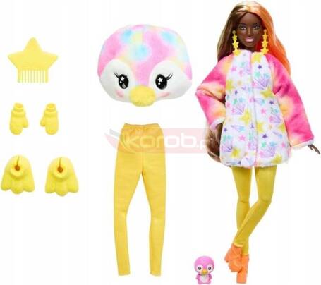 BARBIE CUTIE REVEAL KOLOROWE MARZENIA Lalka w kostiumie zwierzątka PINGIWN HRK40