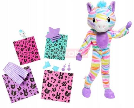 BARBIE CUTIE REVEAL KOLOROWE MARZENIA Lalka w kostiumie zwierzątka ZEBRA HRK39