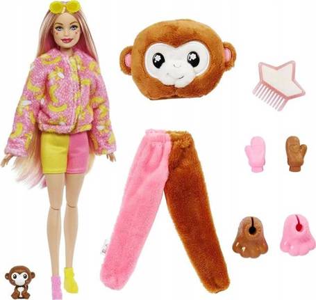 BARBIE CUTIE REVEAL LALKA W PRZEBRANIU MAŁPKA HKR01