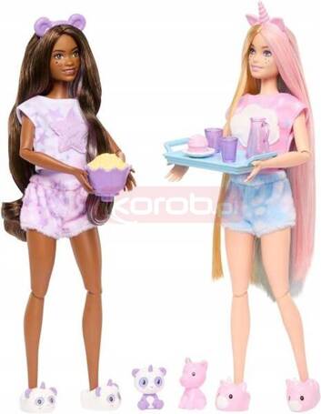 BARBIE CUTIE REVEAL Piżama party Zestaw prezentowy 2 LALKI + AKCESORIA HRY15