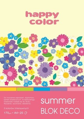 Blok A4/20K Deco Summer 170g HAPPY COLOR