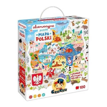 CuCzu Obserwacyjne puzzle Mapa Polski 100el 5+