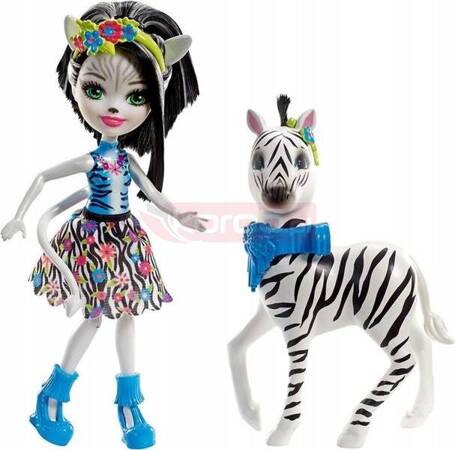 ENCHANTIMALS LALKA ZELENA ZEBRA + duże zwierzątko FKY75