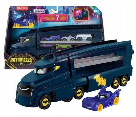 FISHER PRICE BATMAN BATWHEELS BAT-BIG RIG transporter samochodów + autko HMX07