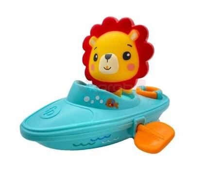 FISHER PRICE NAKRĘCANA ŁÓDECZKA Z FIGURKĄ LWA dla maluszka