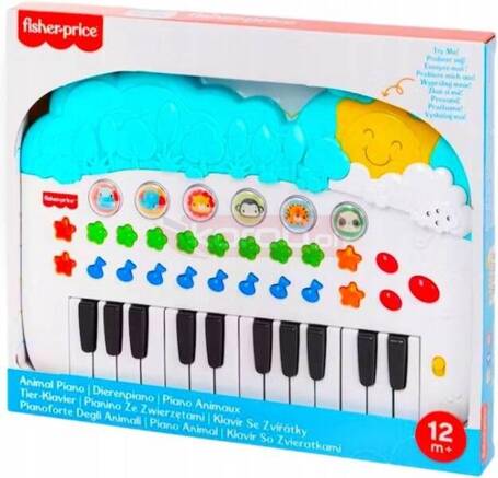 FISHER PRICE PIANINKO ZE ZWIERZĄTKAMI interaktywna zabawka dla malucha +12 22318