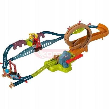 FISHER PRICE TOMEK ZESTAW TORÓW PLAC BUDOWY Z PĘTLĄ tory 3,9m + kolejka HHN25