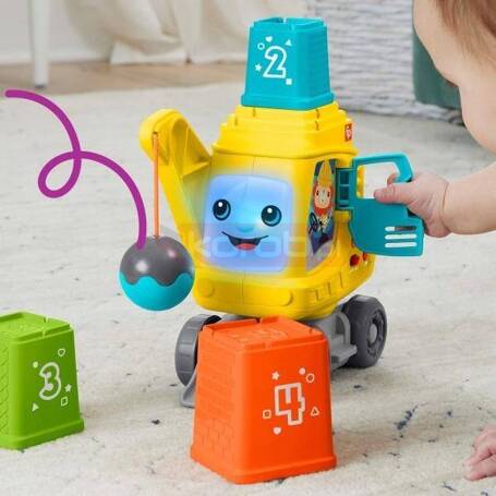 FISHER PRICE WESOŁY DŹWIG EDUKACYJNA ZABAWKA DLA MALUSZKA Układaj i licz HWY64