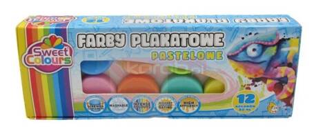 Farby plakatowe pastelowe 12 kolorów 20ml