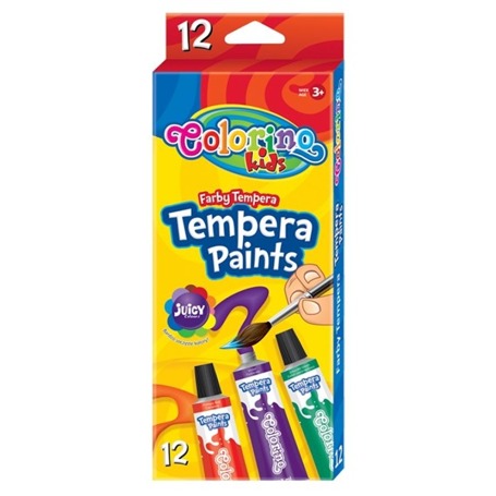 Farby tempera w tubkach 12 kolorów 12ml