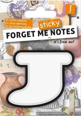 Forget me sticky notes kart samoprzylepne litera J