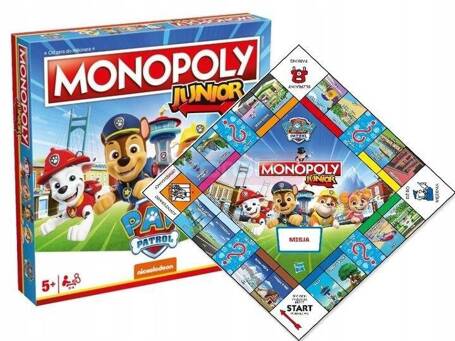 GRA PLANSZOWA MONOPOLY JUNIOR PSI PATROL zestaw z puzzlami 1000 el