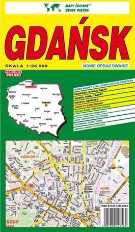 Gdańsk 1:26 000 plan miasta PIĘTKA