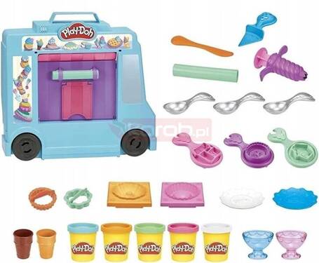 HASBRO PLAY DOH CIASTOLINA ZESTAW CIĘŻARÓWKA Z LODAMI lodziarnia F1390