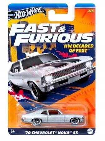 HOT WHEELS FAST AND FURIOUS HW DECADES OF FAST 2/5 '70 CHEVROLET NOVA SS HRW42