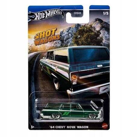 HOT WHEELS HOT WAGONS 1/5 '64 Chevy Nova Wagon HRR89