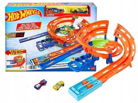 HOT WHEELS LET'S RACE ZESTAW TORÓW ZAKRĘCONA PĘTLA + 1 autko HTK17