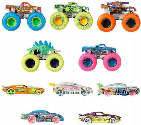 HOT WHEELS MONSTER TRUCK pojazdy świecące ciemności HCB57