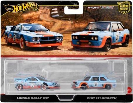 HOT WHEELS PREMIUM CULTURE CAR 2-pack Lancia Rally 037 / Fiat 131 Abarth HRR81