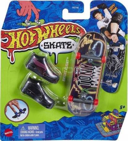 HOT WHEELS Skate Fingerskate Tony Hawk DESKOROLKA Bright Flight +buty HNG30