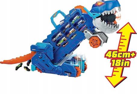 HOT WHEELS T-REX MEGA TRANSPORTER TORY WYŚCIGOWE HNG50