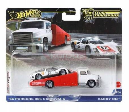 HOT WHEELS Team Transport #66 HRV47 '66 Porsche 906 Carrera 6 & Carry On