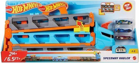 HOT WHEELS Transporter Aut Tor wyścigowy i 3auta GVG37