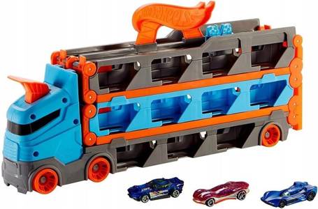 HOT WHEELS Transporter Aut Tor wyścigowy i 3auta GVG37