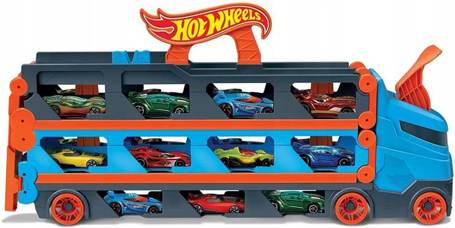 HOT WHEELS Transporter Aut Tor wyścigowy i 3auta GVG37