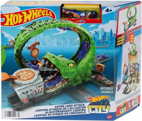 HOT WHEELS ZESTAW TORÓW PĘTLA KROKODYLA + autko HKX39