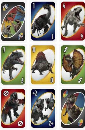 JURASSIC WORLD Dominion Gra karty UNO gra rodzinna GXD72