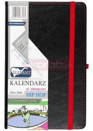 Kalendarz 2024/2026 A5 18M + notes Hip Hop czarny