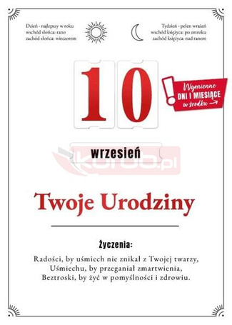 Karnet Urodziny wymienne cyfry