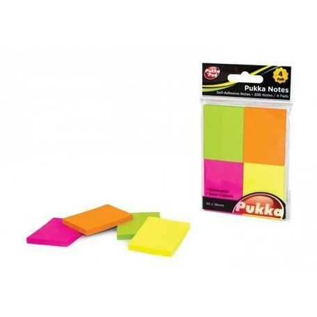 Karteczki samoprzylepne 50x38mm neonowe PUKKA